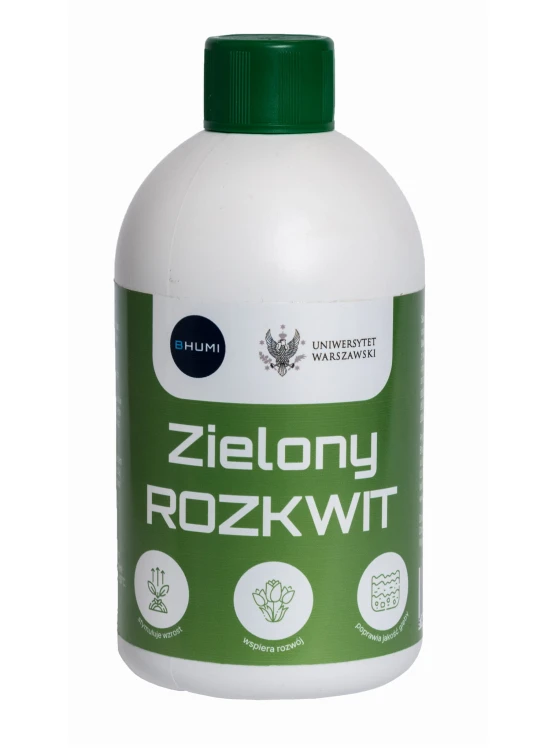 zielony rozkwit naturalny stymulator kwitnienia mikrobiologiczny preparat na kwitnienie bioaktywator dla pelargonii i surfinii